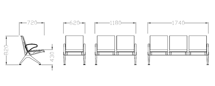 PU機(jī)場(chǎng)椅/等候椅/排椅 -SJ9078(圖2) undefined